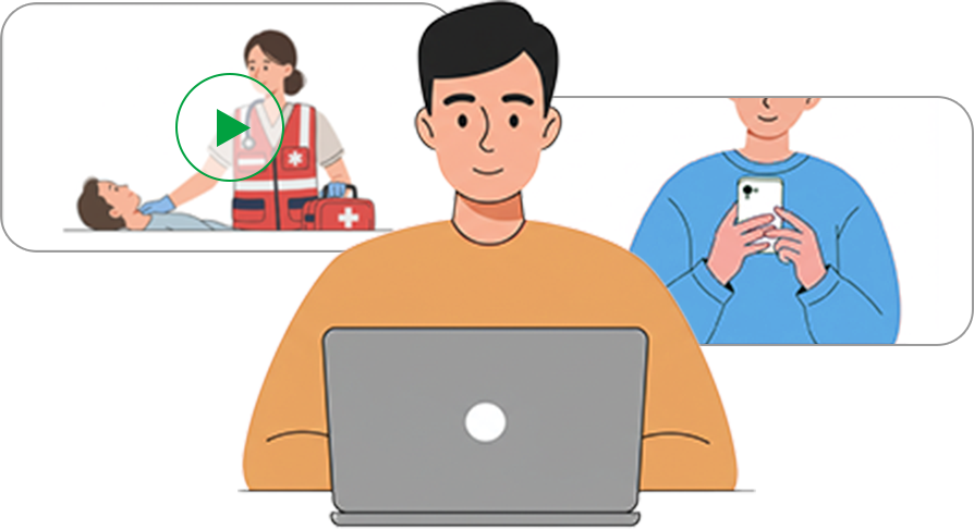 男性がPCを操作している画像