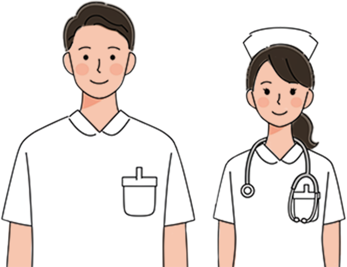 ナースの男性と女性